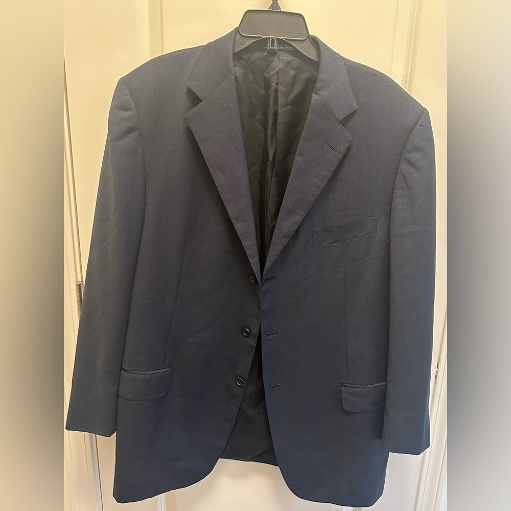 Men’s Ermenegildo Zegna Trofeo Blue Wool Blazer/ Sport Coat Made Italy - US 48